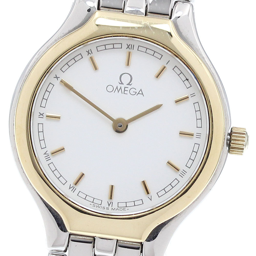 OMEGA De Ville YG bezel white Dial Quartz Ladies Watch_916918