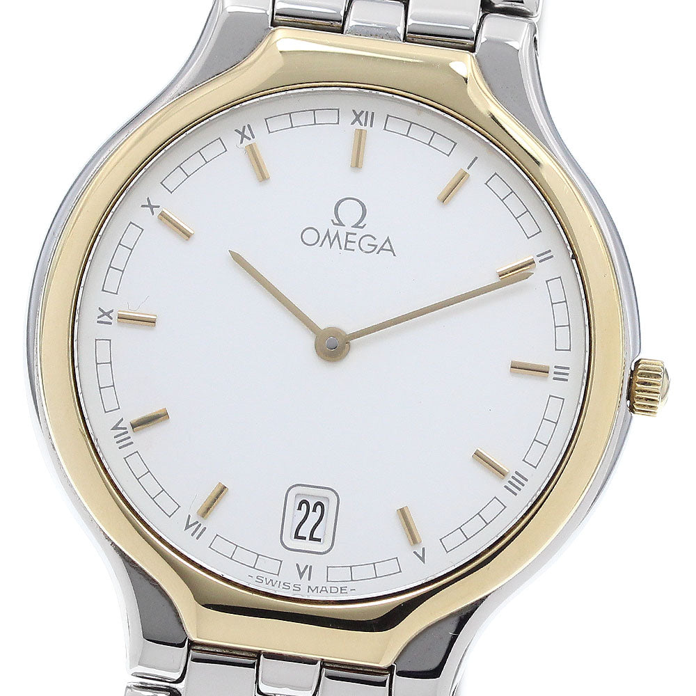 OMEGA De Ville Date YG bezel white Dial Quartz Men's Watch_916919