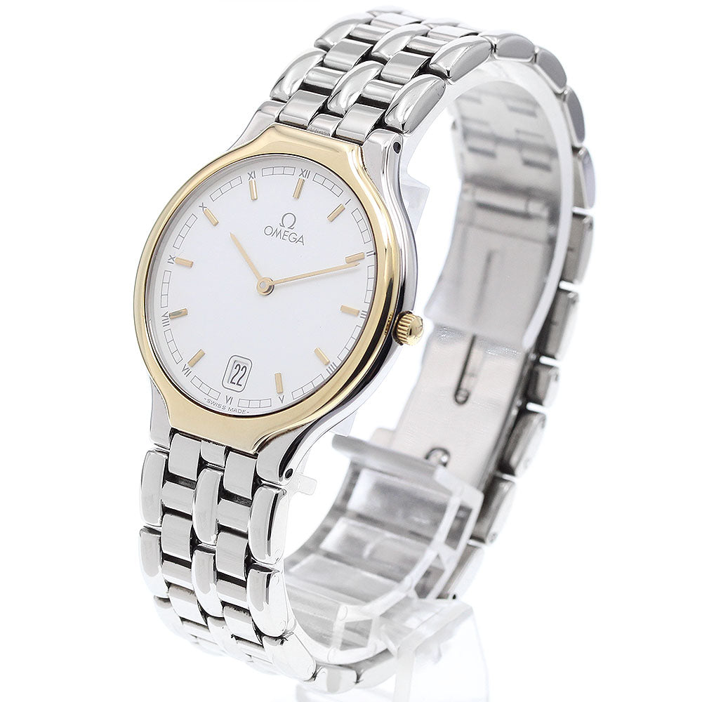 OMEGA De Ville Date YG bezel white Dial Quartz Men's Watch_916919