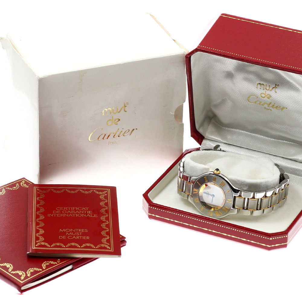 CARTIER Must21 W10072R6 Silver Dial Quartz Ladies Watch_916934