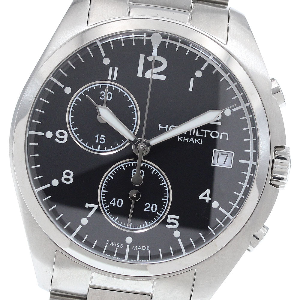 HAMILTON Khaki pilot H765120 Chronograph Date black Dial Quartz Men's_916947