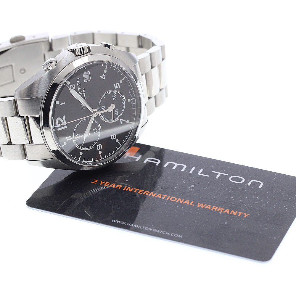 HAMILTON Khaki pilot H765120 Chronograph Date black Dial Quartz Men's_916947