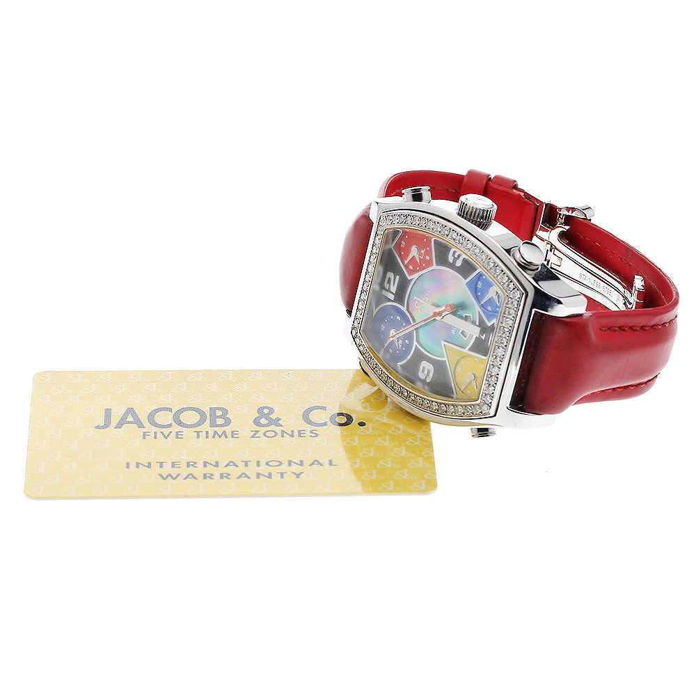 JACOB&CO 5 time zone Diamond bezel shell dial Quartz Men's Watch_916968