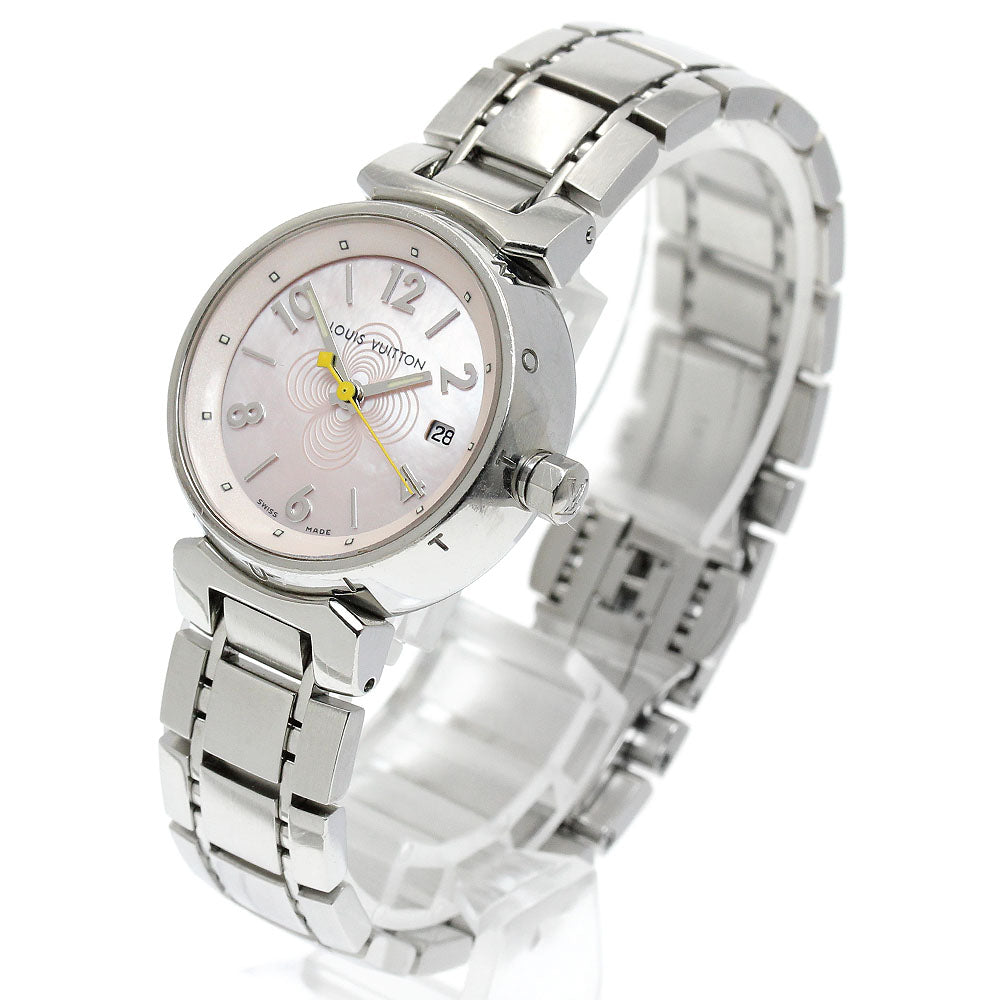 LOUIS VUITTON Tambour Q1216 Date Pink shell Dial Quartz Ladies Watch_917038