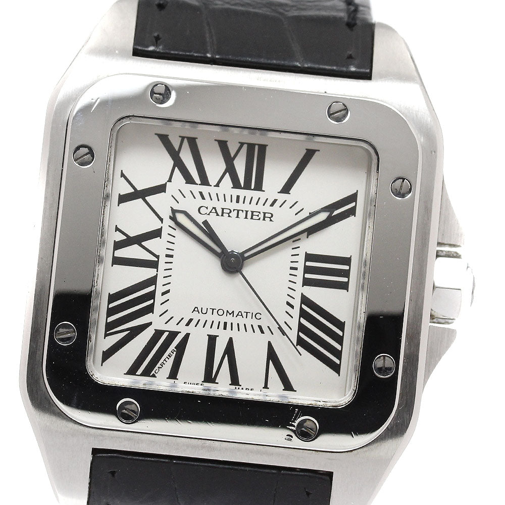 CARTIER Santos 100LM W20073X8 Silver Dial Automatic Men's Watch_917067