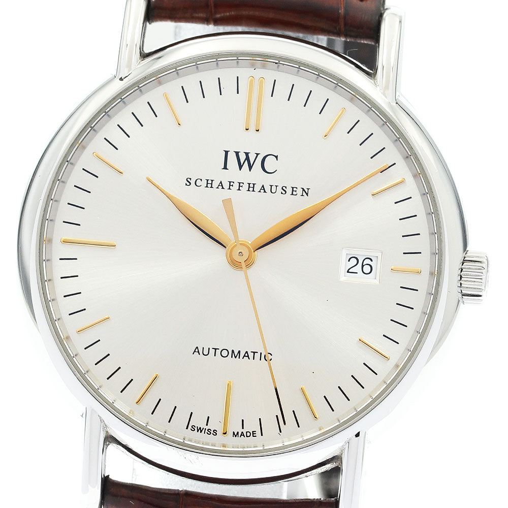 IWC SCHAFFHAUSEN Portofino IW356307 Date Silver Dial Automatic Men's Watch_917166