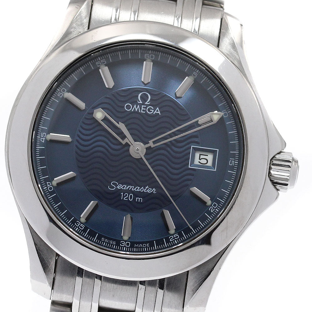 OMEGA Seamaster120 2511.81 Date Navy Dial Quartz Men's Watch_917215