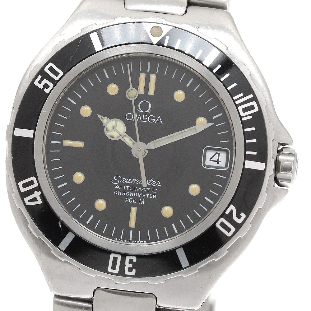 OMEGA Seamaster200m Date black Dial Quartz Men's Watch_917226