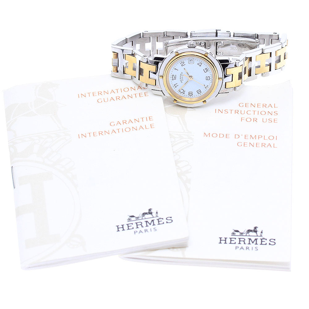 HERMES Clipper CL4.220 Date white Dial Quartz Ladies Watch_917230