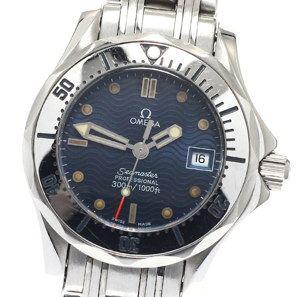 OMEGA Seamaster300 2582.80 Date Navy Dial Quartz Ladies Watch_917247