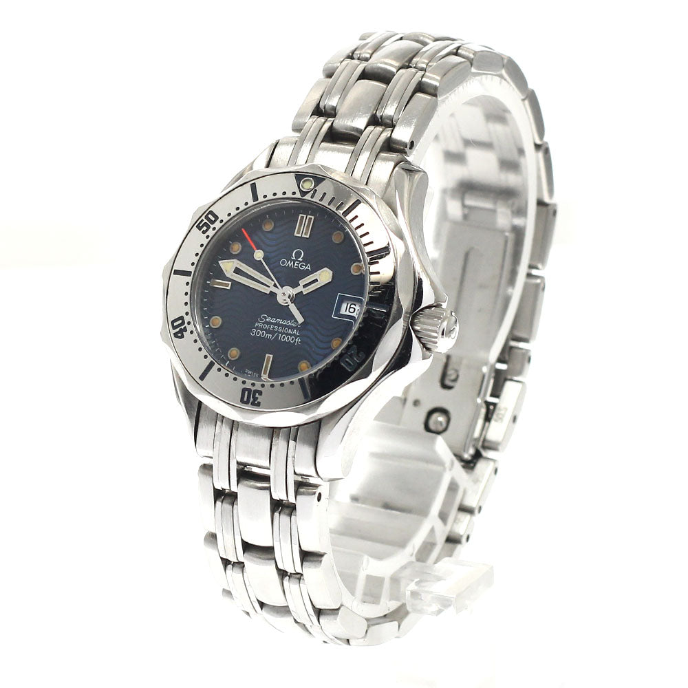 OMEGA Seamaster300 2582.80 Date Navy Dial Quartz Ladies Watch_917247
