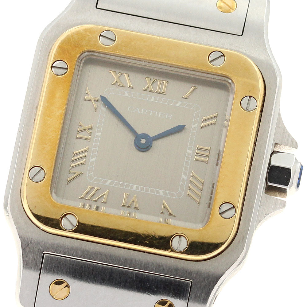 CARTIER Santos Garbe SM W20031C4 YG bezel gray Dial Quartz Ladies Watch_917251
