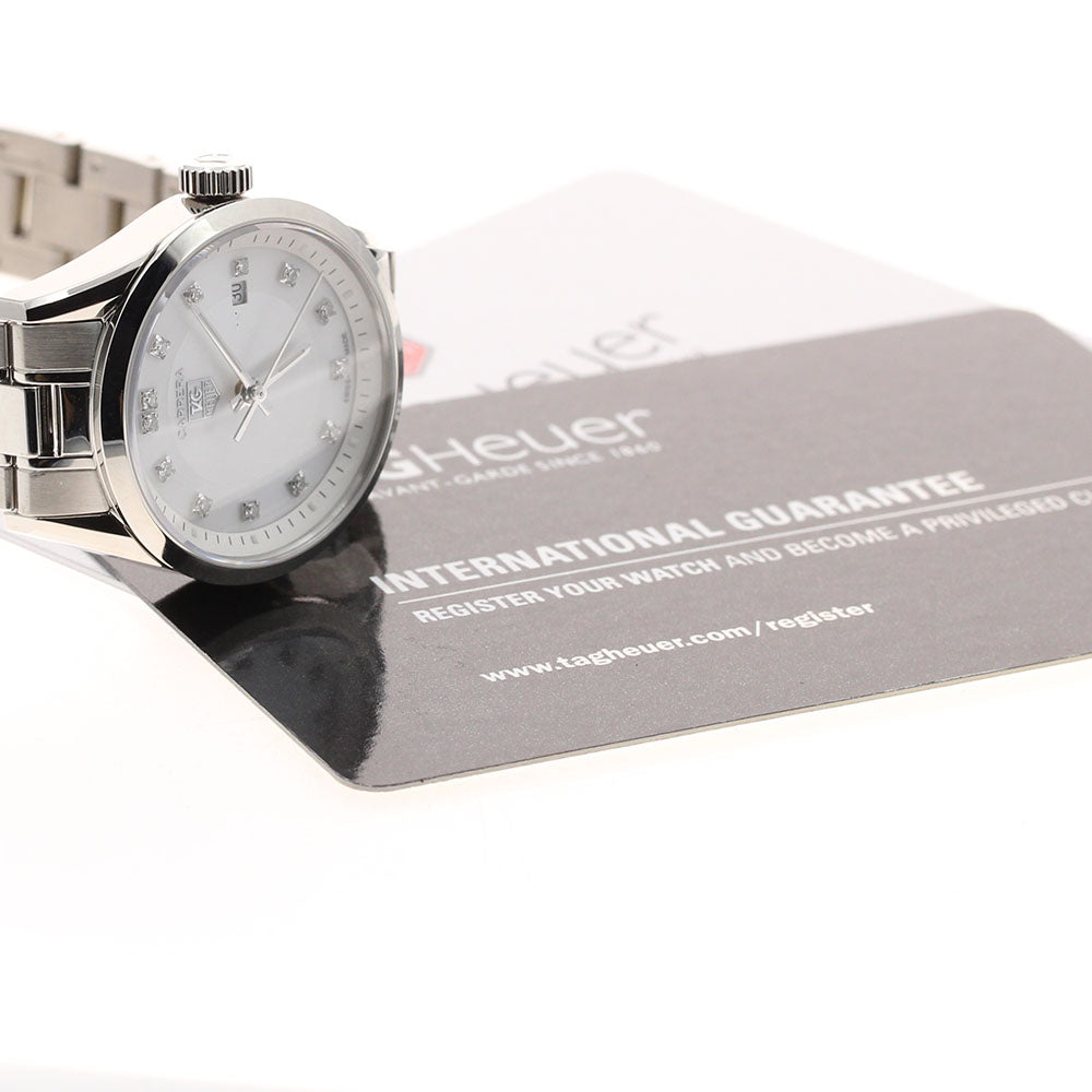 TAG HEUER Carrera WV1411 13P Diamond Date Shell Dial White shell Dial Quartz Ladies Watch_917310