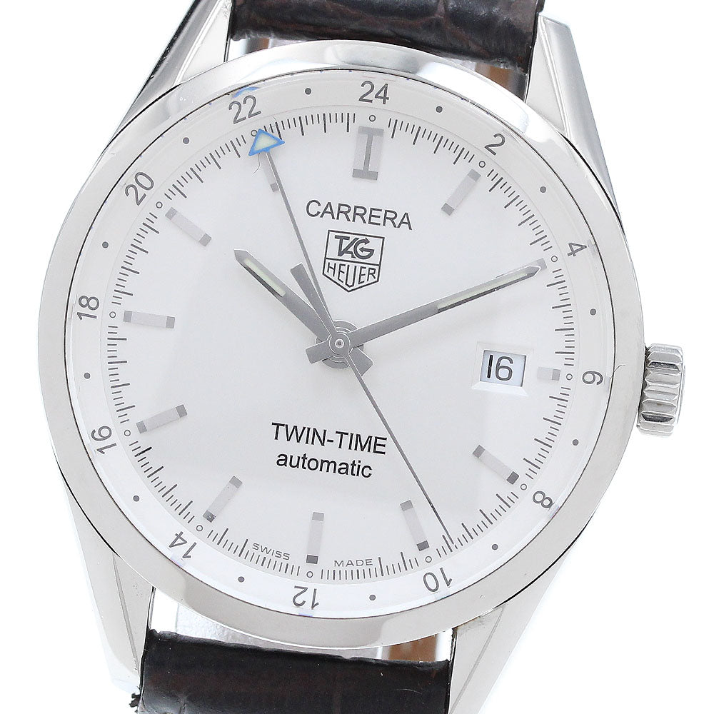 TAG HEUER Carrera twin time WV2116-0 Date GMT Silver Dial Automatic Men's Watch_917317