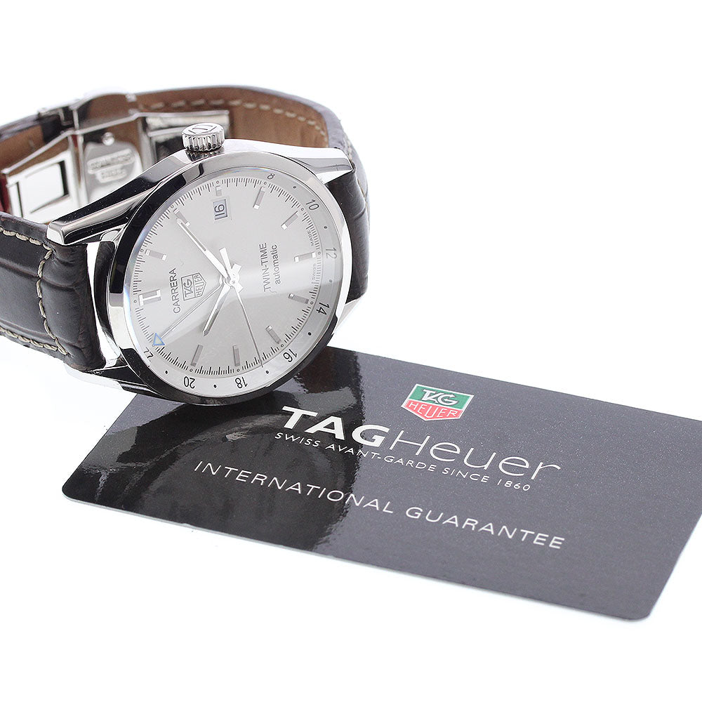 TAG HEUER Carrera twin time WV2116-0 Date GMT Silver Dial Automatic Men's Watch_917317