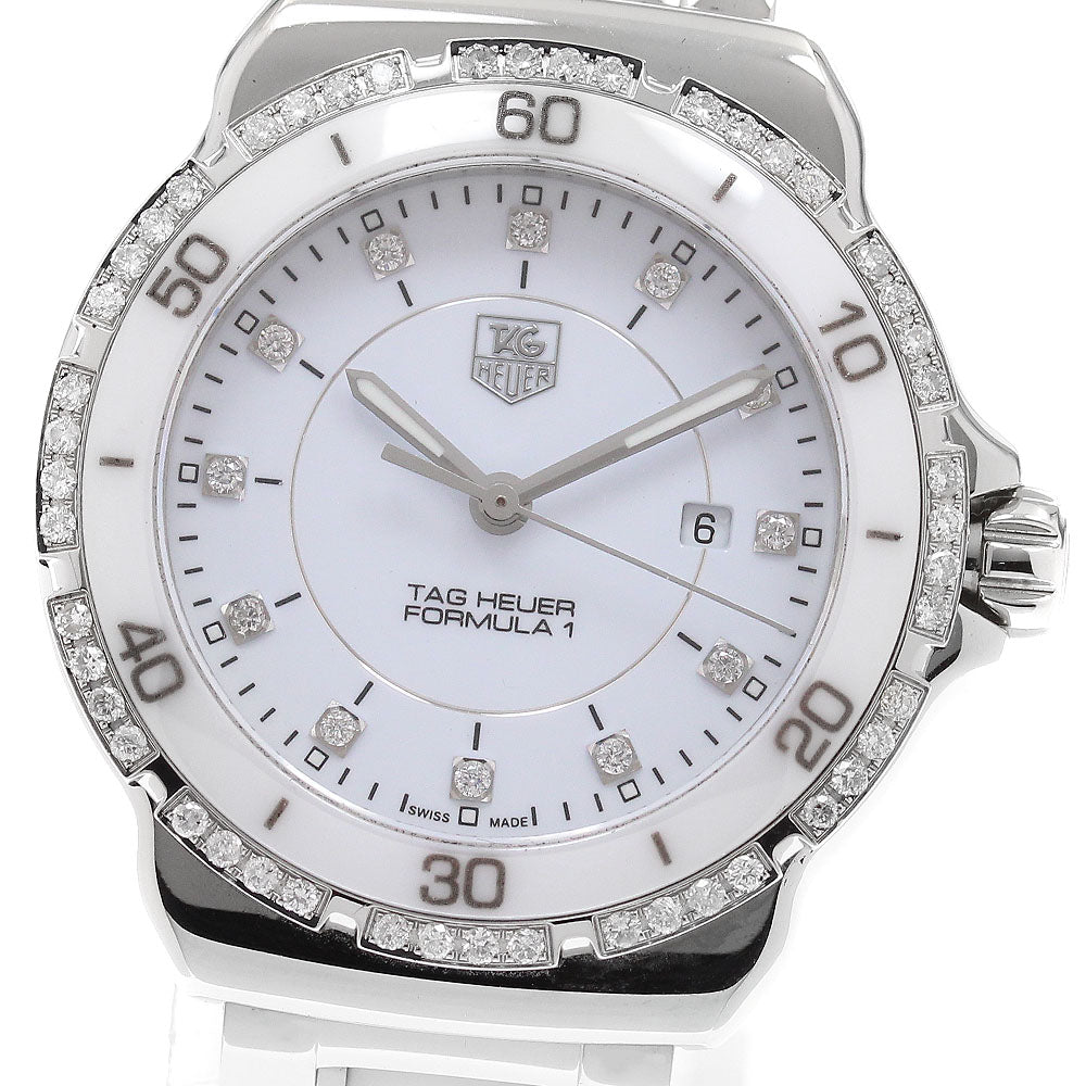 TAG HEUER Formula 1 WAH1313 12P diamond bezel white Dial Quartz Ladies_917320