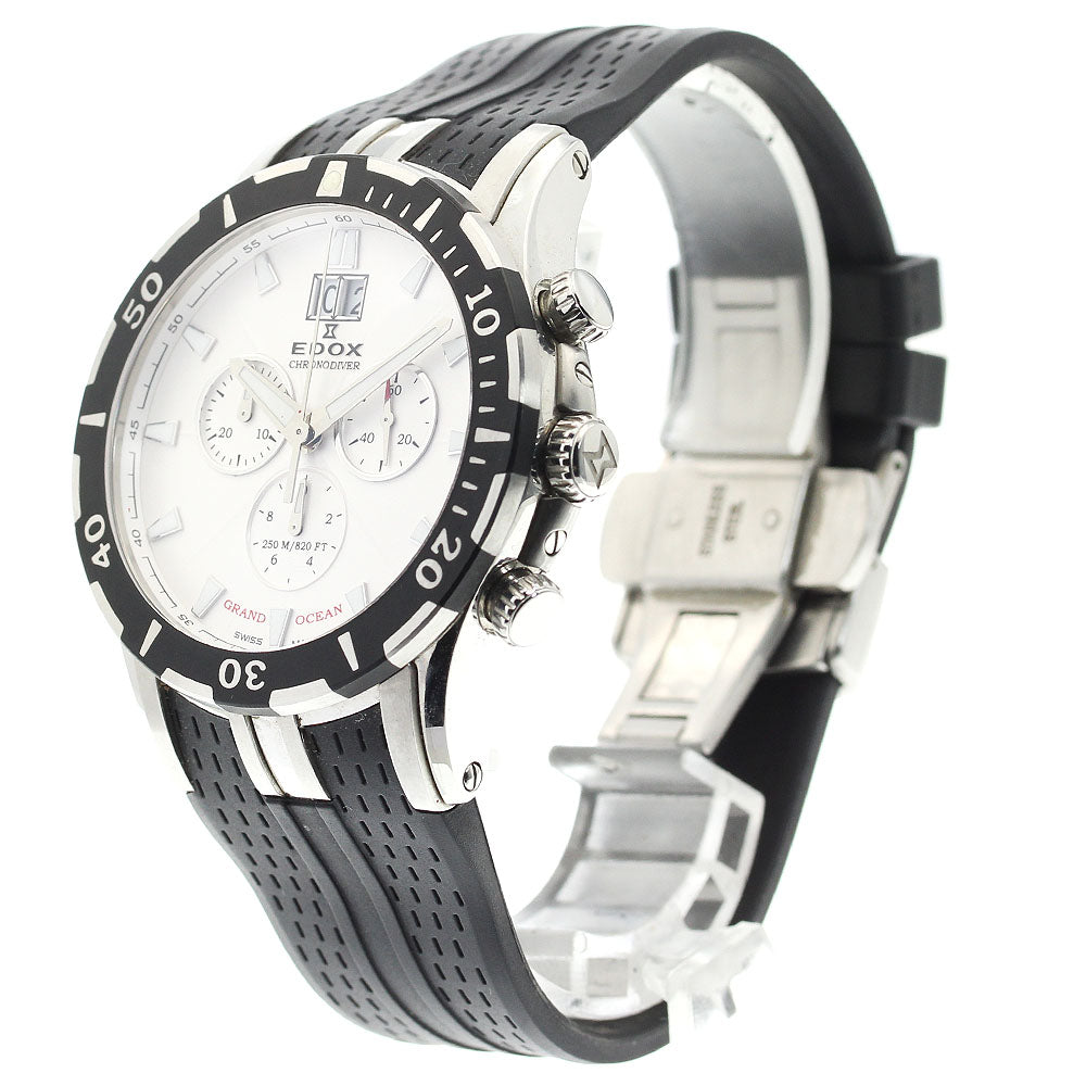 EDOX Grand Ocean 10022 Chronograph Diver Big Date white Dial Quartz Men's_917333
