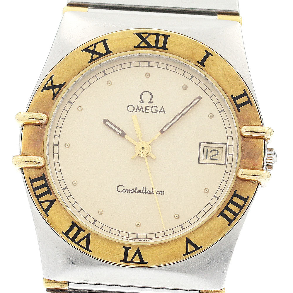 OMEGA Constellation 1210.10 YG bezel harf bar date Quartz Men's Watch_917337