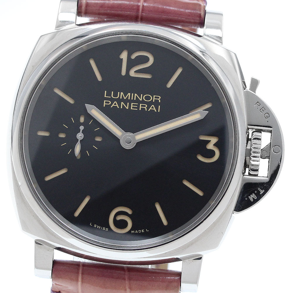 PANERAI Luminor Due 3 Days Achaio PAM00676 black Dial Hand Winding Men's Watch_917381
