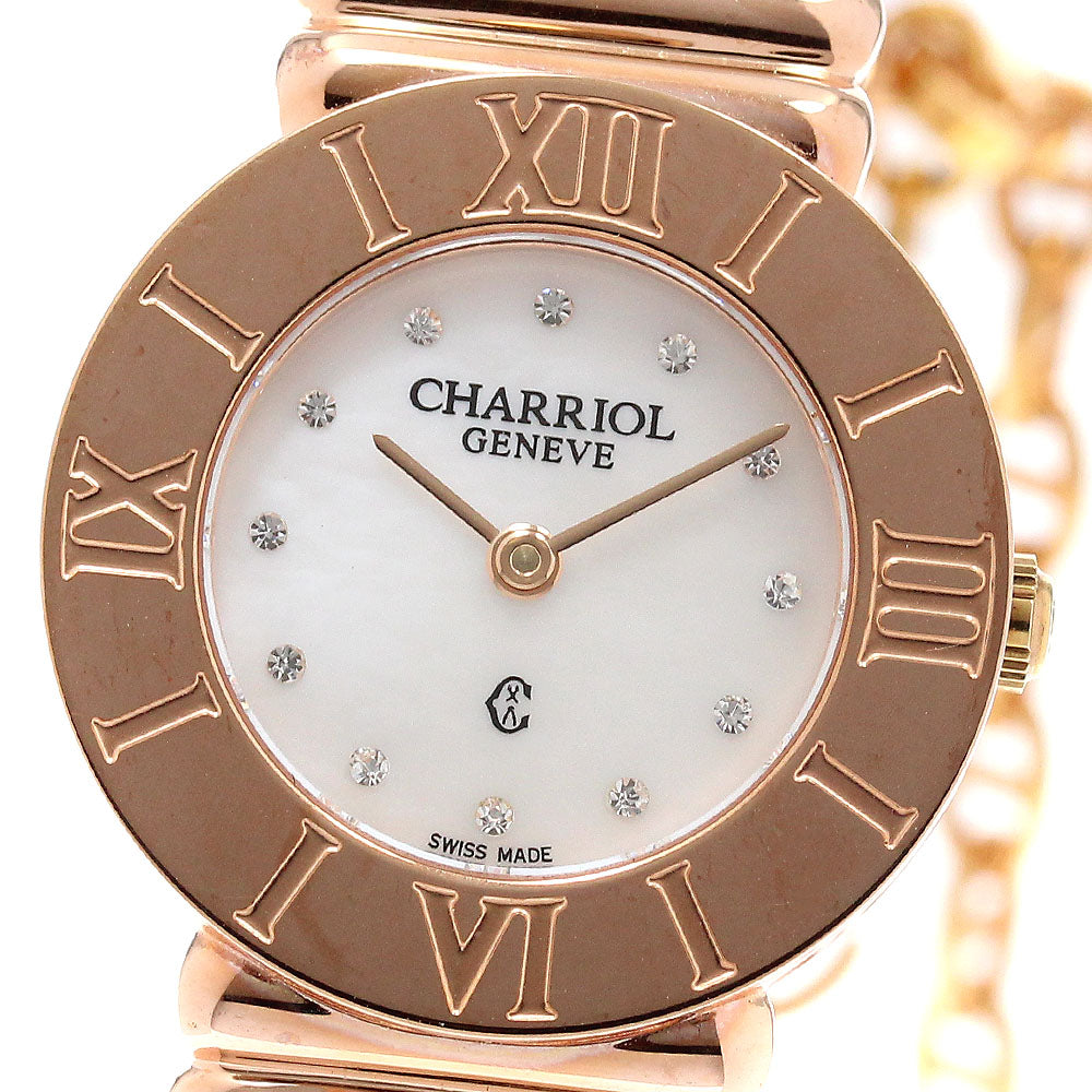 CHARRIOL Saint Tropez 028/2 12P diamond shell dial White shell Dial Quartz Ladies Watch_917404