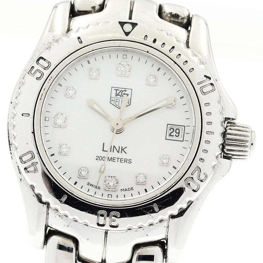 TAG HEUER Link WT1418 Date 11P diamond White shell Dial Quartz Ladies Watch_917418