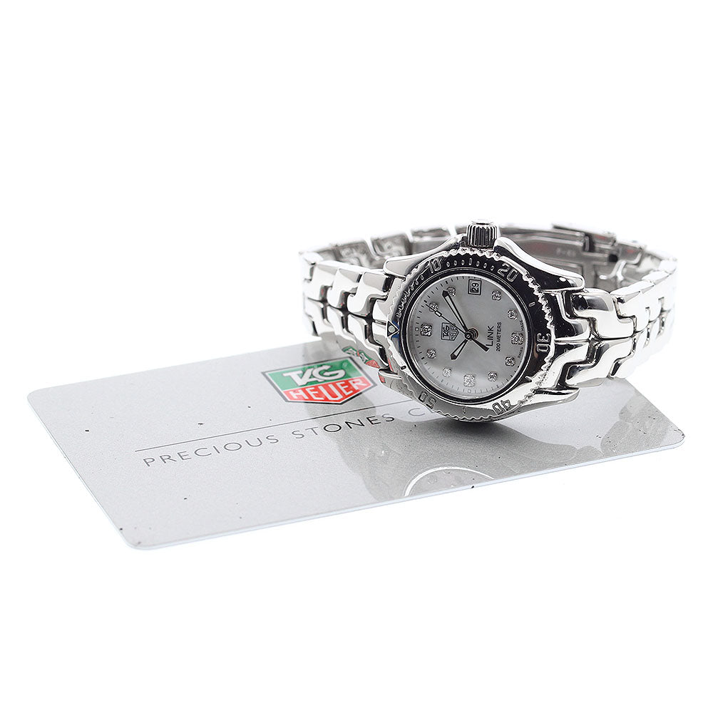 TAG HEUER Link WT1418 Date 11P diamond White shell Dial Quartz Ladies Watch_917418