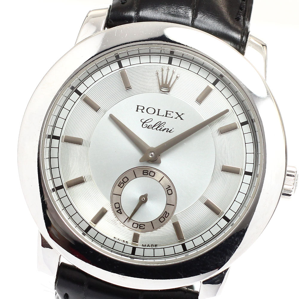 ROLEX Cellini Cellini 5241 PT950 Silver Dial Hand Winding Men's Watch_917420