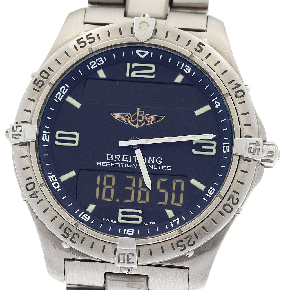 BREITLING Aerospace E65062 Alarm dual time gray Dial Quartz Men's Watch_917429