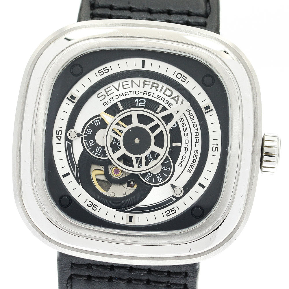 SEVENFRIDAY Industrial series SF-P1B Silver / Black Dial Automatic Men's Watch_917460