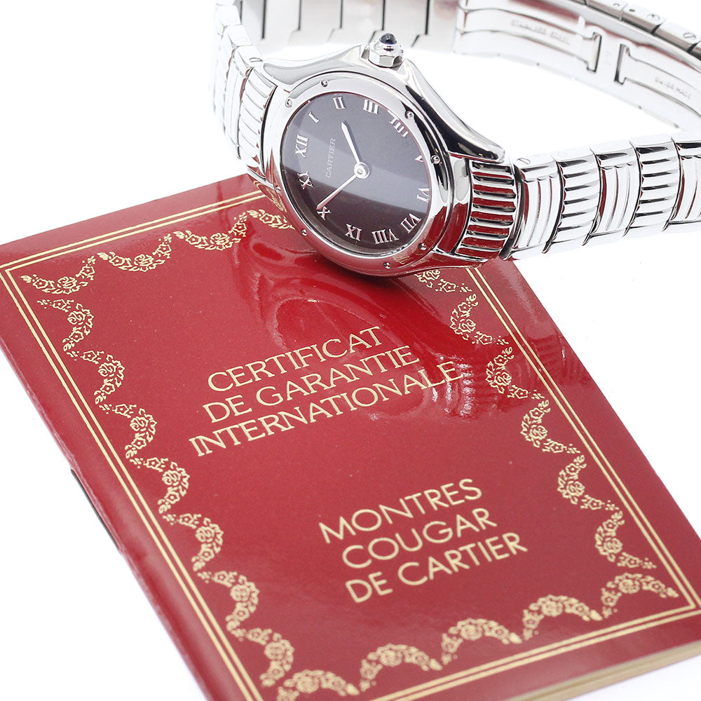 CARTIER Cougar SM W35017L4 Black Dial Quartz Ladies Watch_917479