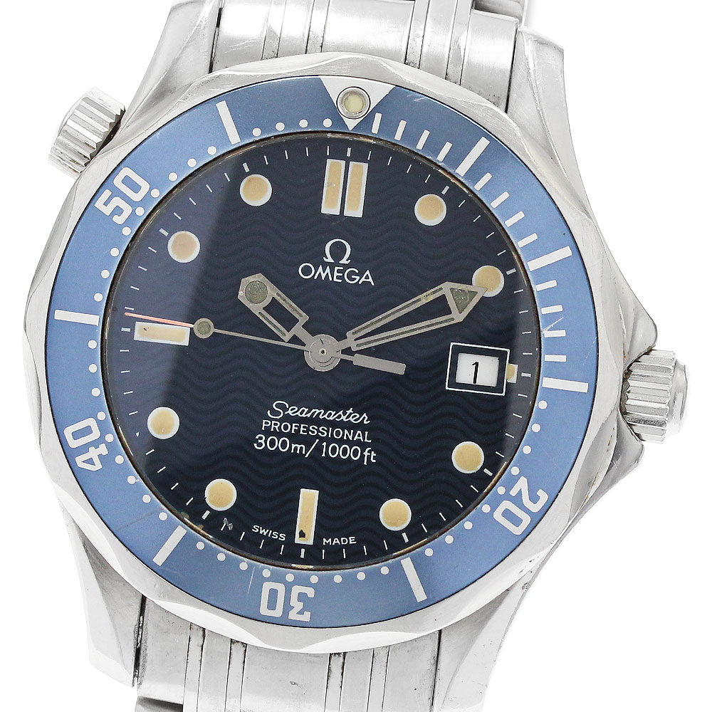 OMEGA Seamaster300 2561.80 Date Navy Dial Quartz Boy's Watch_918488