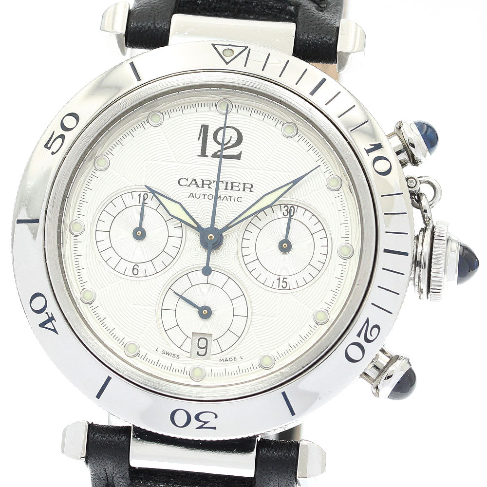 CARTIER Pasha 38MM W3103055 Chronograph Silver Dial Automatic Men's Watch_917509
