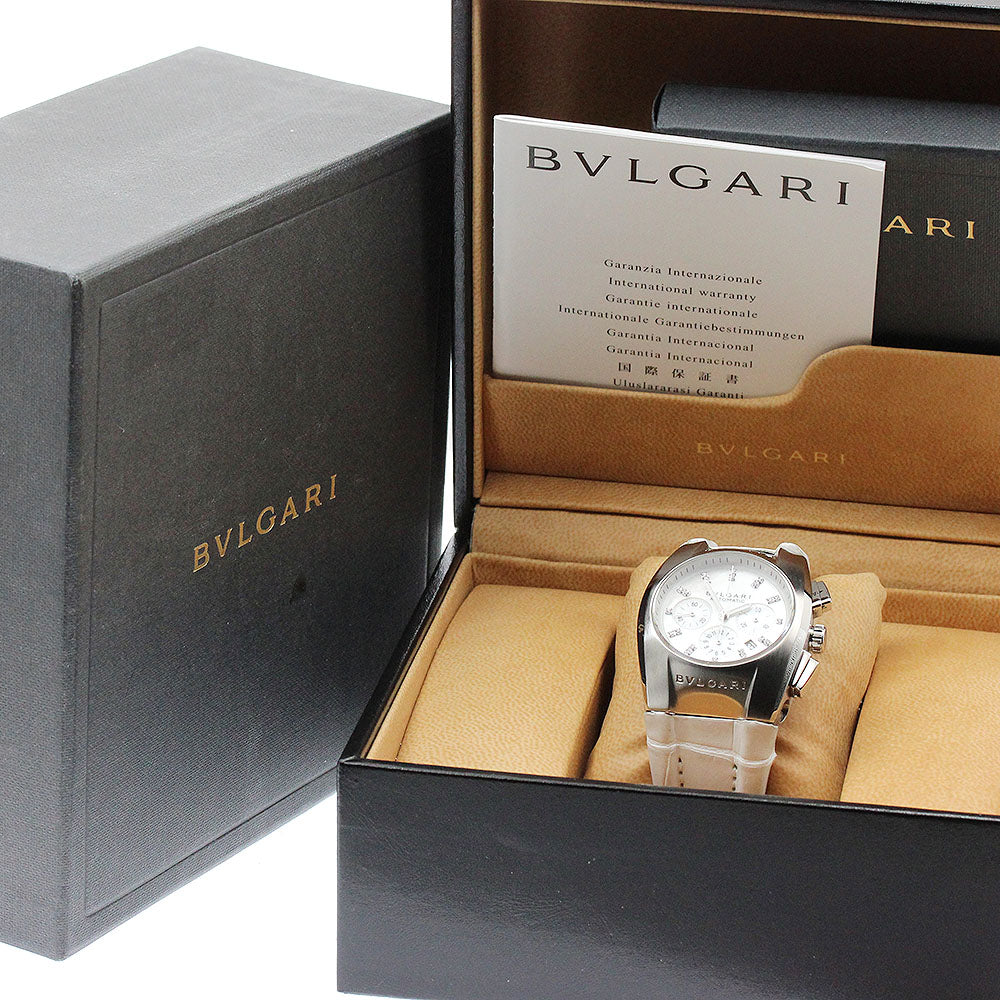 BVLGARI Elgon EG35SCH Chronograph with diamond indexes White shell Dial Automatic Boy's Watch_917513