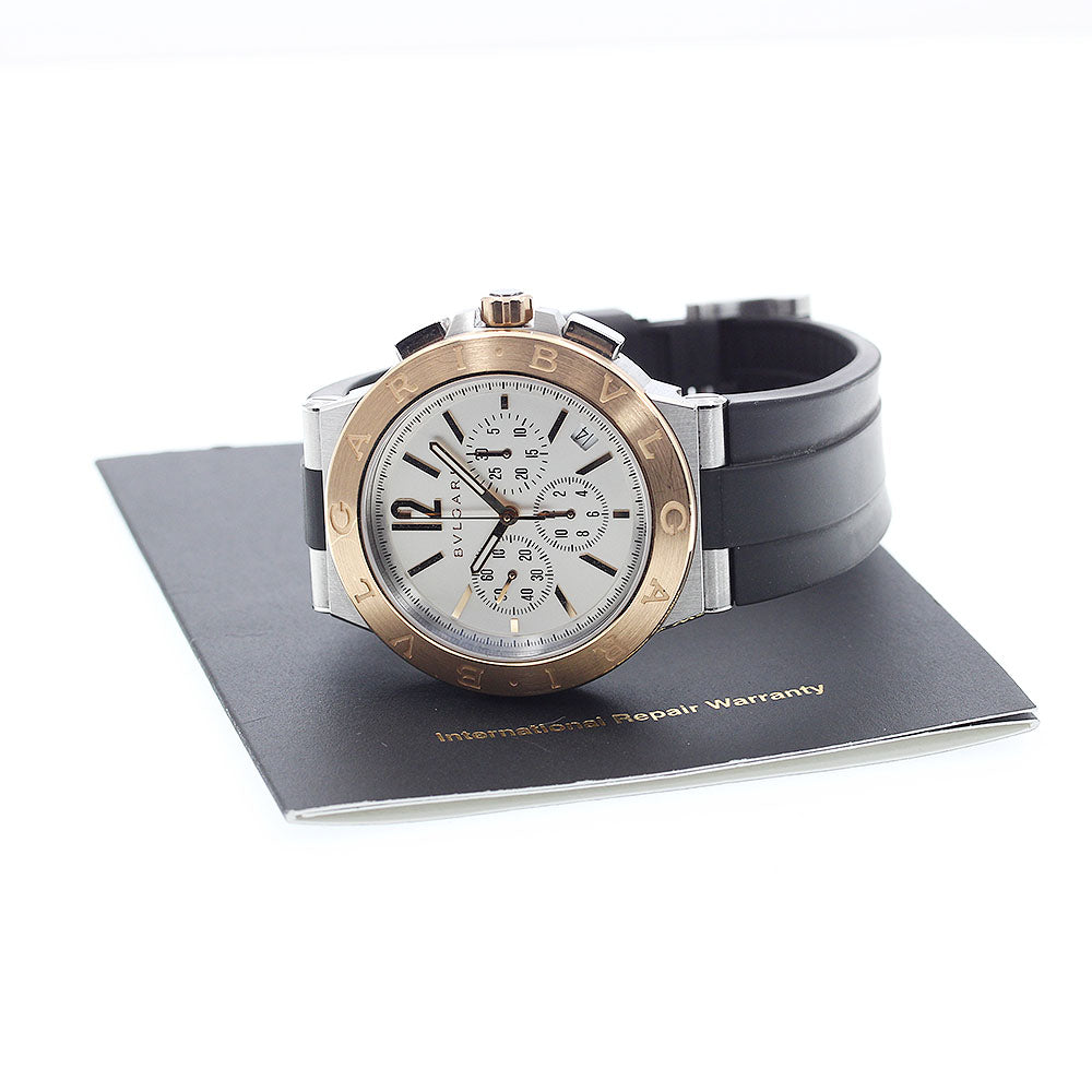 BVLGARI Diagono Verochissimo DG41SPGCH white Dial Automatic Men's Watch_917516