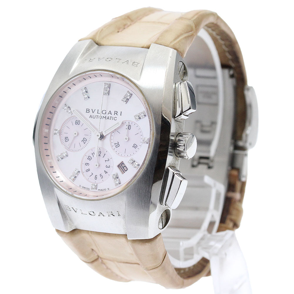 BVLGARI Elgon EG35SCH Chronograph with diamond indexes Pink shell Dial Automatic Boy's Watch_917551