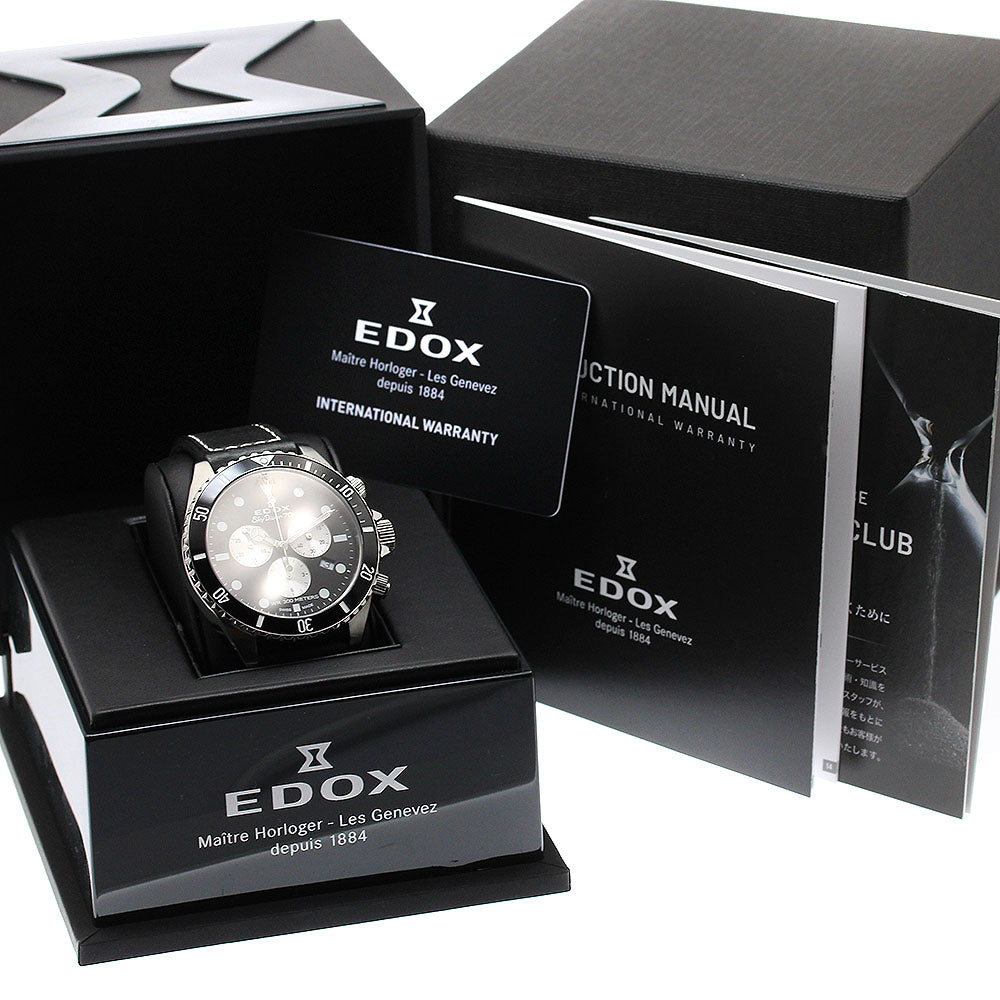 EDOX Skydiver 10238 Chronograph Black / Silver Dial Quartz Men's Watch_917562