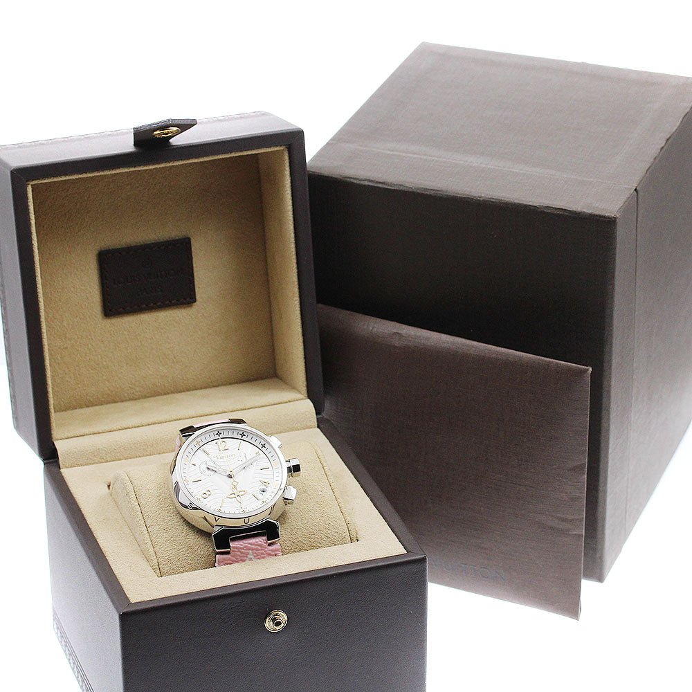 LOUIS VUITTON Tambour New Wave QA093 Chronograph white Dial Quartz Men's_917563