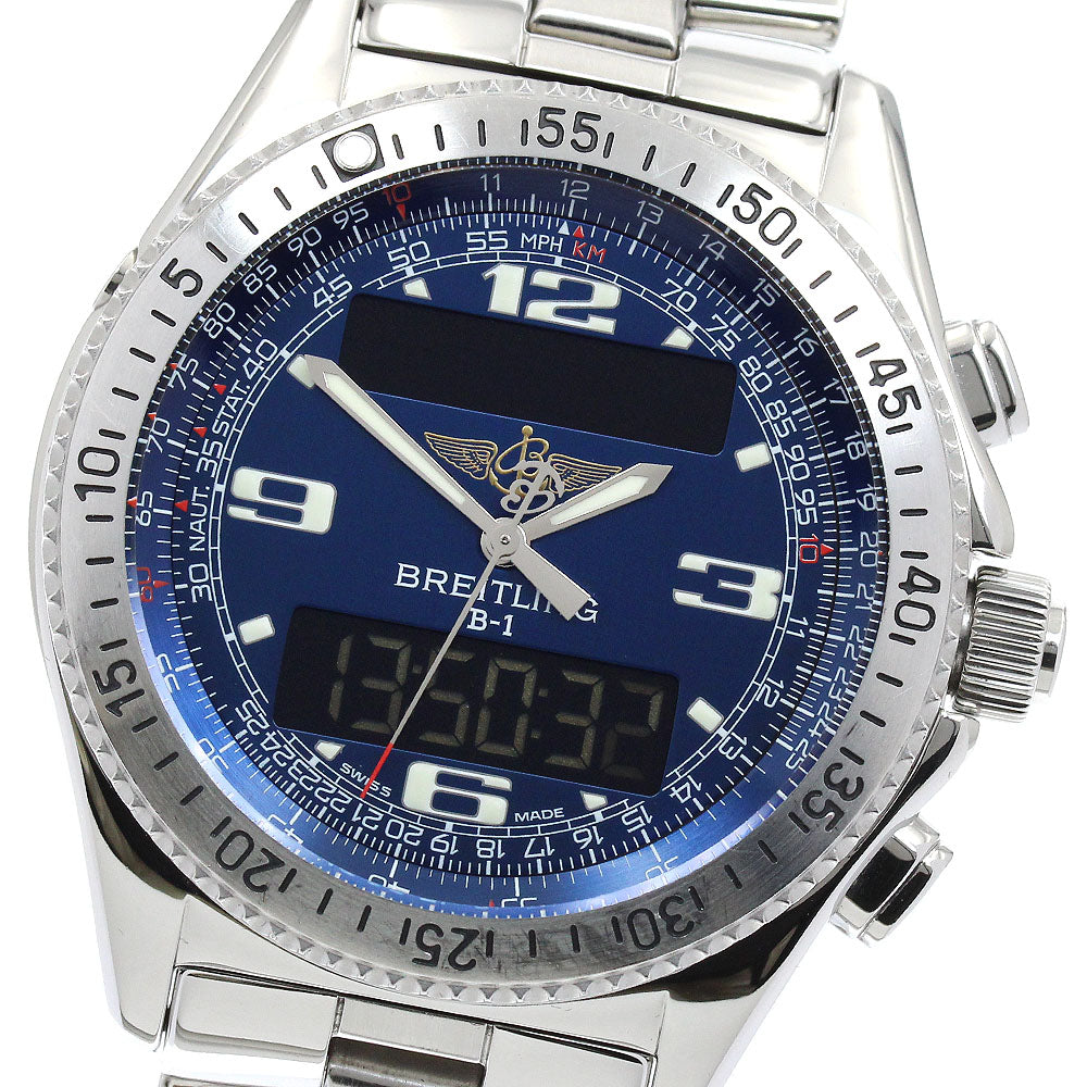 BREITLING B-1 A68362 blue Dial Quartz Men's Watch_917575