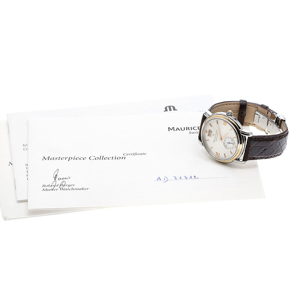 MAURICE LACROIX Masterpiece Grand Guish AD71712 Date Small Second Silver Dial Automatic Men's Watch_917597