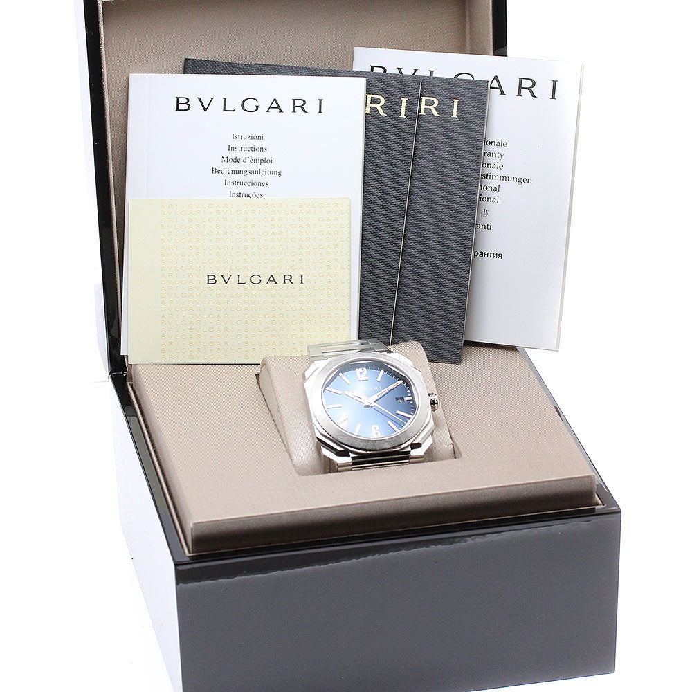 BVLGARI Octo Solo Tempo BGO38S Date Navy Dial Automatic Men's Watch_917622