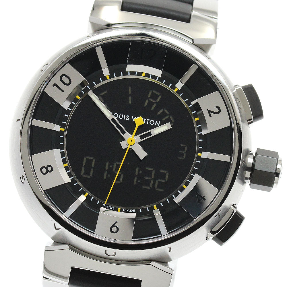 LOUIS VUITTON Tambour in black Q118F Black / Silver Dial Quartz Men's_917663