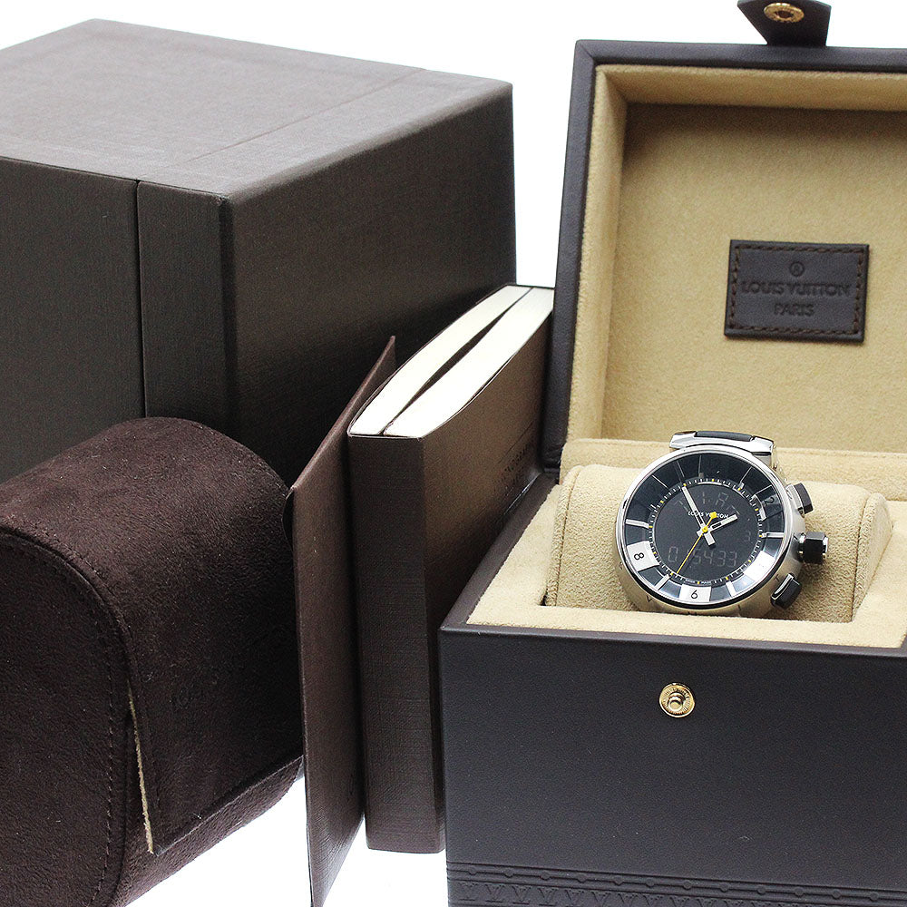 LOUIS VUITTON Tambour in black Q118F Black / Silver Dial Quartz Men's_917663