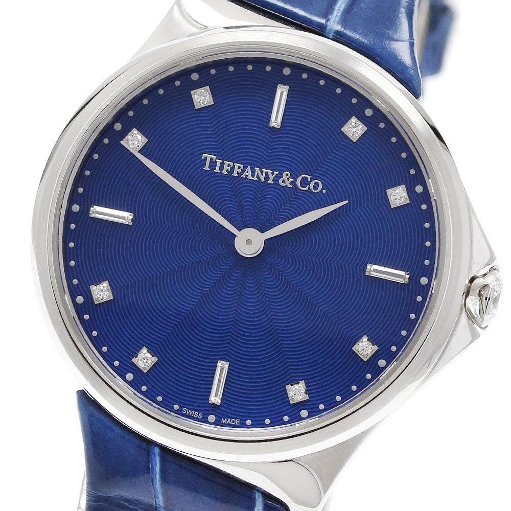 TIFFANY&Co. metro 2 hand 60874778 8P diamond blue Dial Quartz Ladies Watch_917683