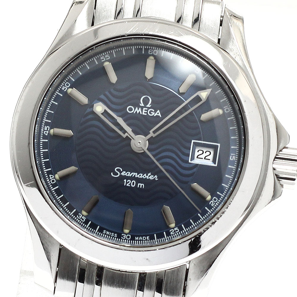 OMEGA Seamaster120 2571.81 Date Navy Dial Quartz Ladies Watch_917711