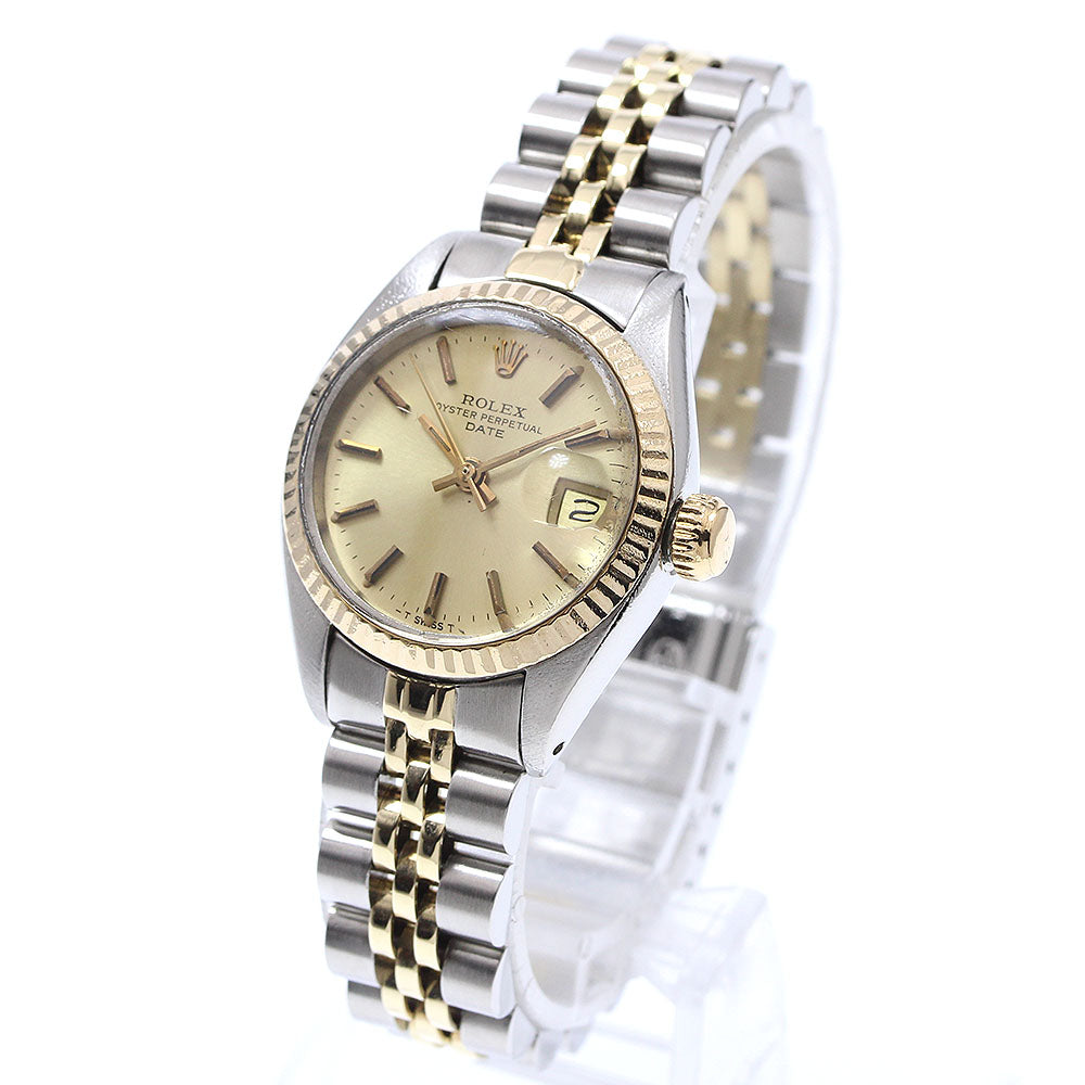 ROLEX Oyster Perpetual Date 6917 Cal.2030 YG bezel Automatic Ladies Watch_917718