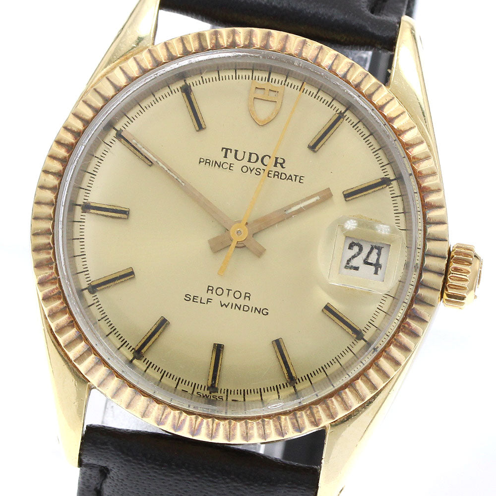 TUDOR Prince Oyster Date 90715 YG bezel Gold Dial Automatic Boy's Watch_917743