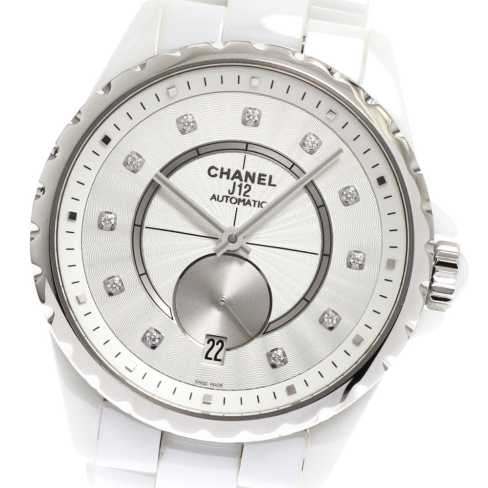 CHANEL J12 H4345 White ceramic 11P diamond date Automatic Boy's Watch_917826