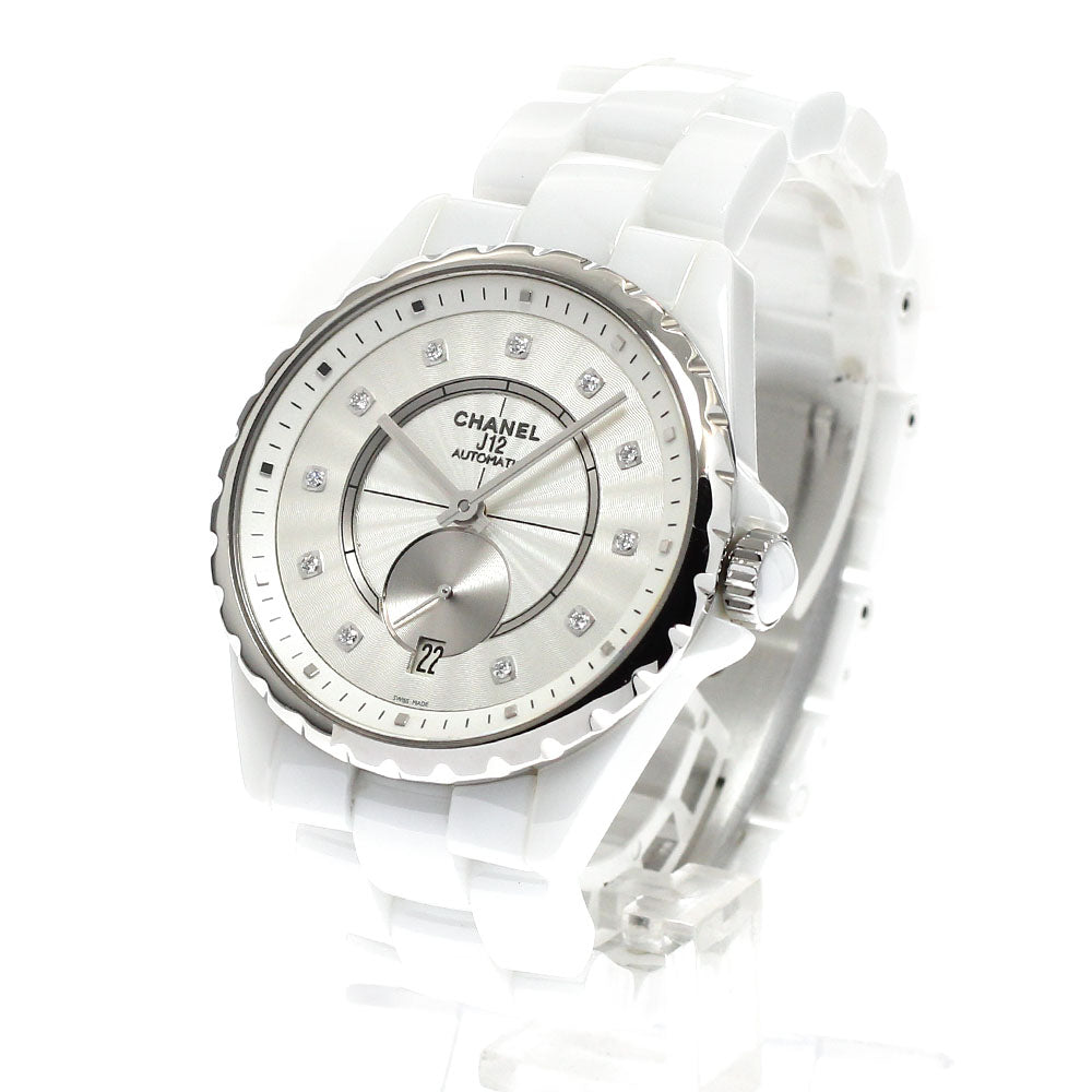 CHANEL J12 H4345 White ceramic 11P diamond date Automatic Boy's Watch_917826