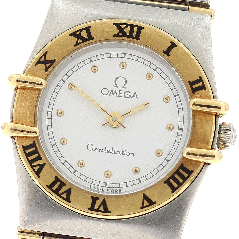 OMEGA Constellation YG bezel full bar white Dial Quartz Ladies Watch_918294