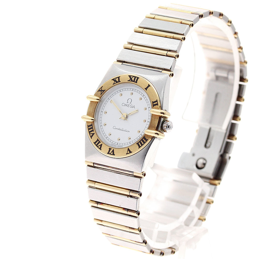 OMEGA Constellation YG bezel full bar white Dial Quartz Ladies Watch_918294